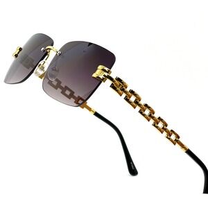 Sunglasses Aviator Rectangular Frameless Shades Hip Hop Cholo Migos Shades Gafas